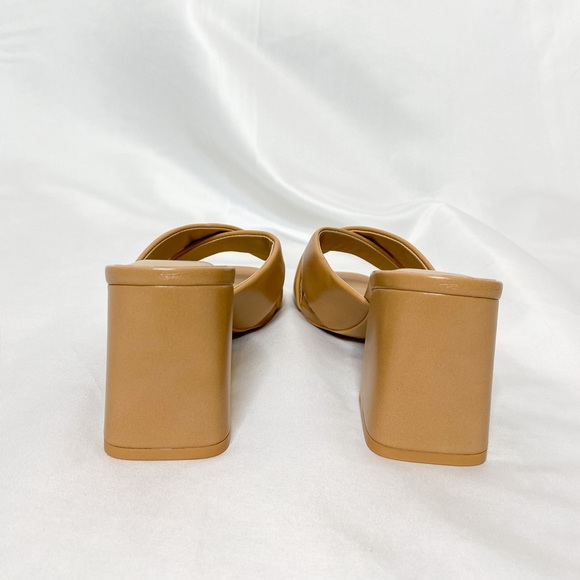 Never Better Natural Faux Leather Block Heels - Picture 3 of 3